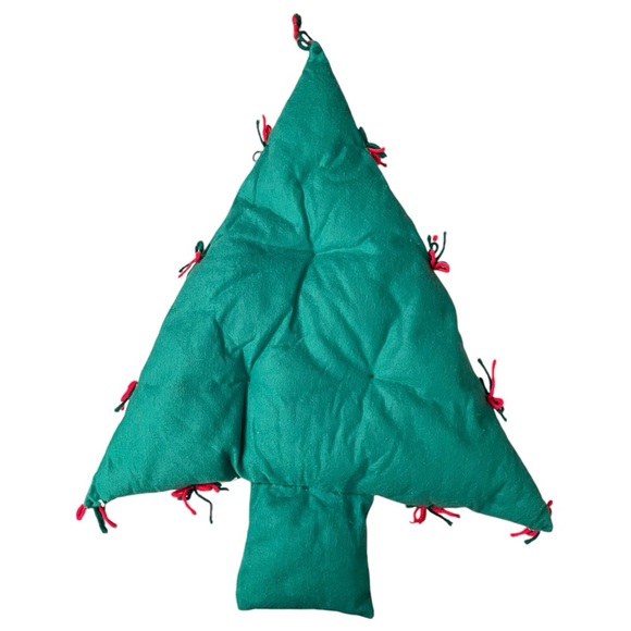 2 Quilted Patchwork Christmas Trees 22” Wall Hangings Pillows Vintage Kitsch - Picture 9 of 13